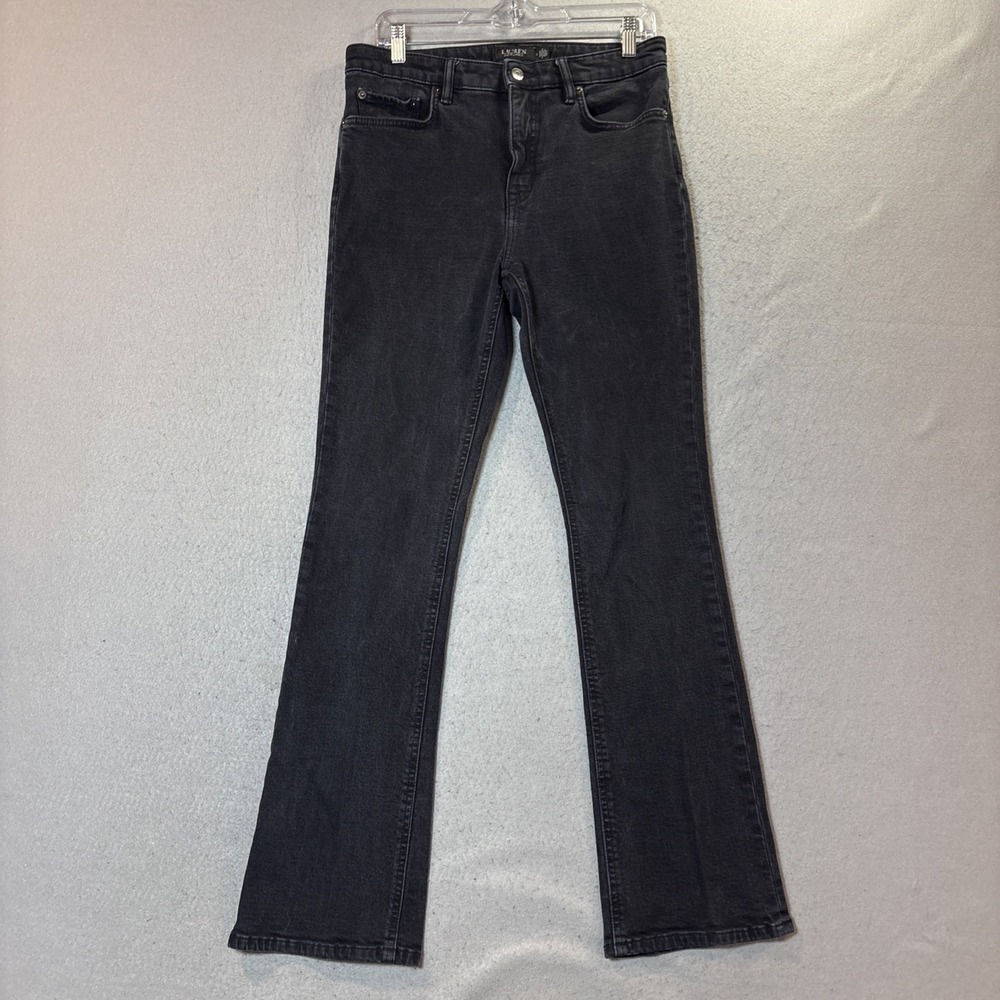 Lauren Ralph Lauren Jean Woman Black 5 Pocket Black Stretch Size 8